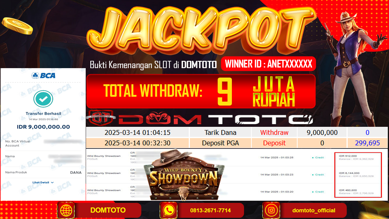 JACKPOT SLOT WILD BOUNTY SHOWDOWN 14 MARET 2025